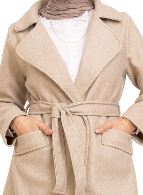 Latte Long Feather Jacket - Khotwh